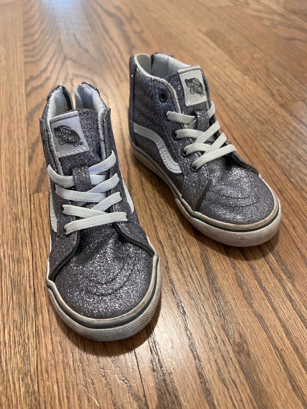 Vans Kids High-Top Glitter Sneakers - Silver